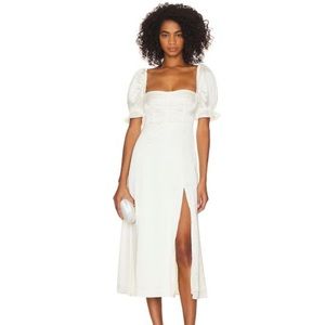 WeWoreWhat Puff Sleeve Midi Dress in White